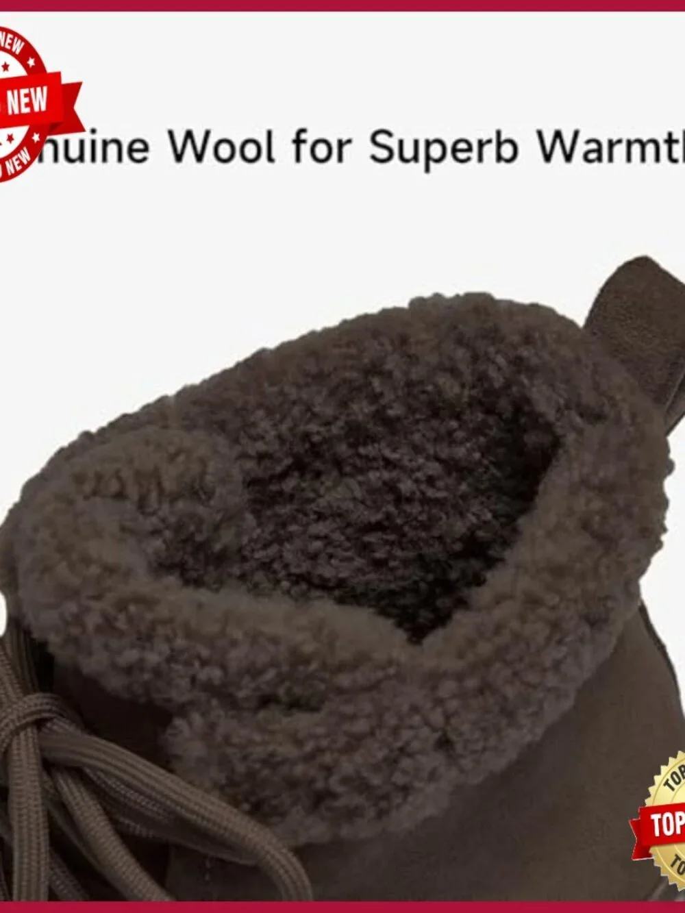 Winter Snow Boots, Genuine Suede Platform Boots, Warm Fur Lined Lace Up Ankle